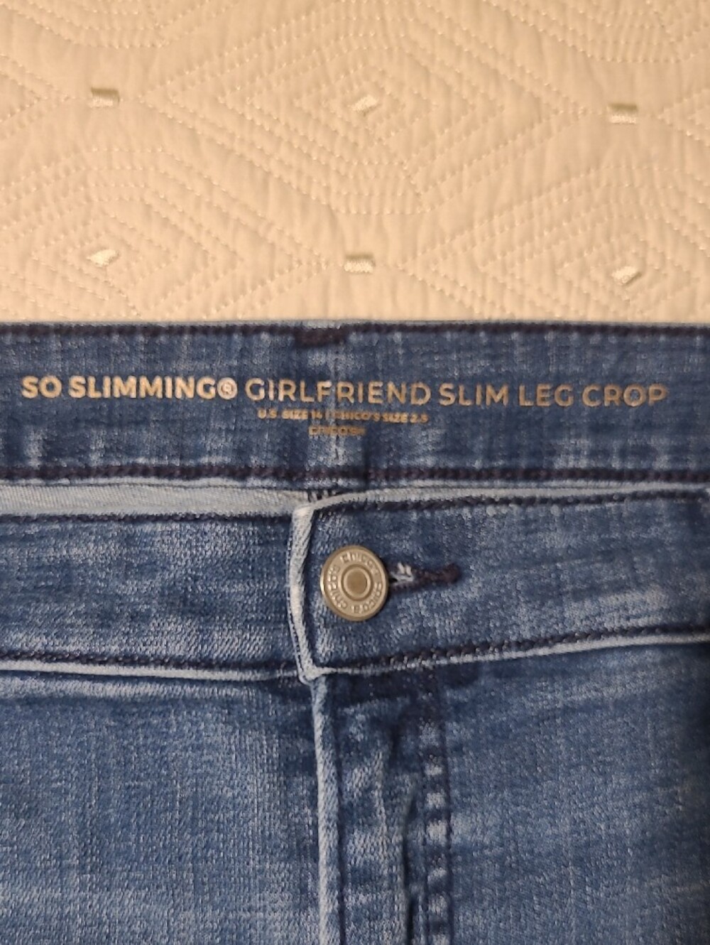 Chico's Classic Blue Women’s Cropped Jeans - Slim Fit - Picture 3 of 6